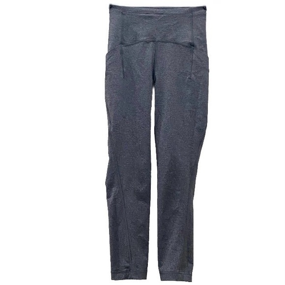 LULULEMON Swift Speed High Rise Crop 21" Heathered Black Leggings Size 2 - Picture 5 of 16